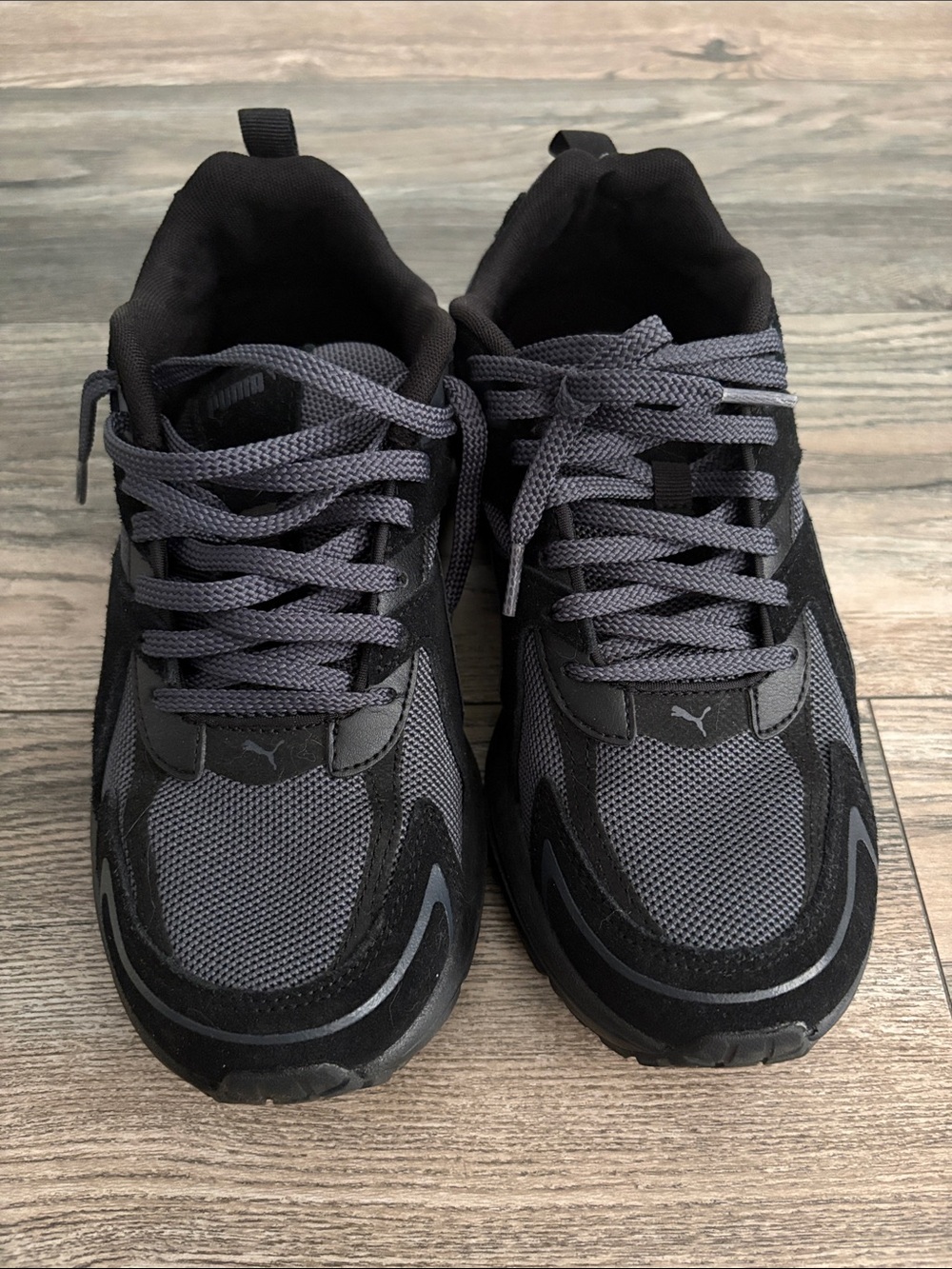Puma Gray and Black Men's Running Sneakers
